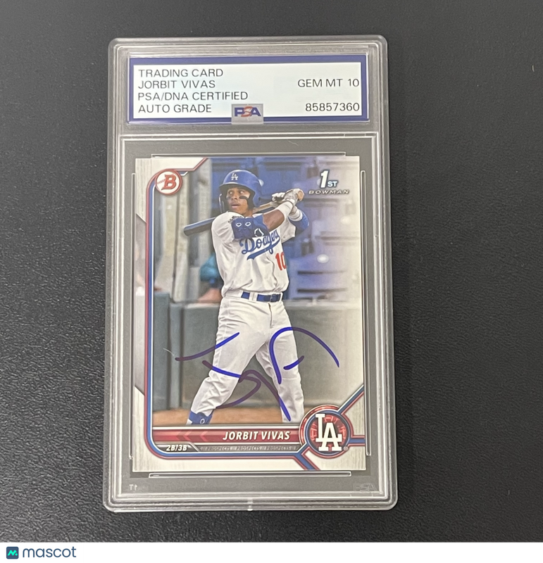 2022 Topps #BP-24 Jorbit Vivas Signed Card Auto 10 PSA Slabbed LA Dodgers