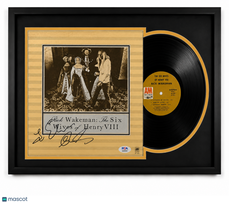 Rick Wakeman Signed The Six Wives of Henry VIII Custom Framed Vinyl PSA Album