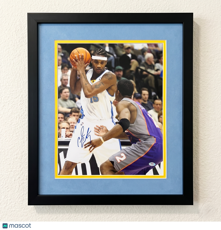 Carmelo Anthony Denver Nuggets Signed Basketball 16x20 Custom Framed Photo PSA