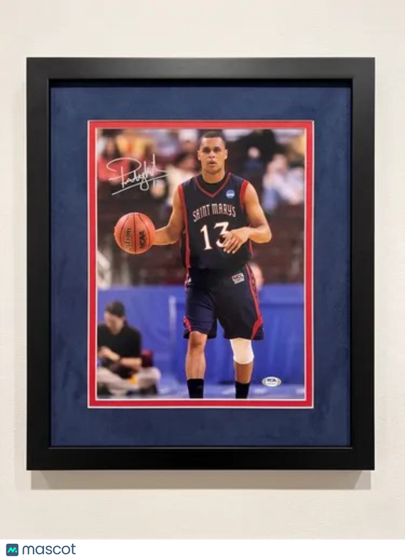 Patty Mills Saint Mary's Gaels Signed Basketball 11x14 Custom Framed Photo PSA