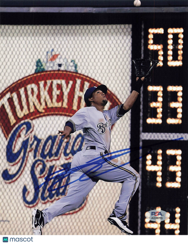 Carlos Gomez Milwaukee Brewers Signed 8x10 Photo PSA