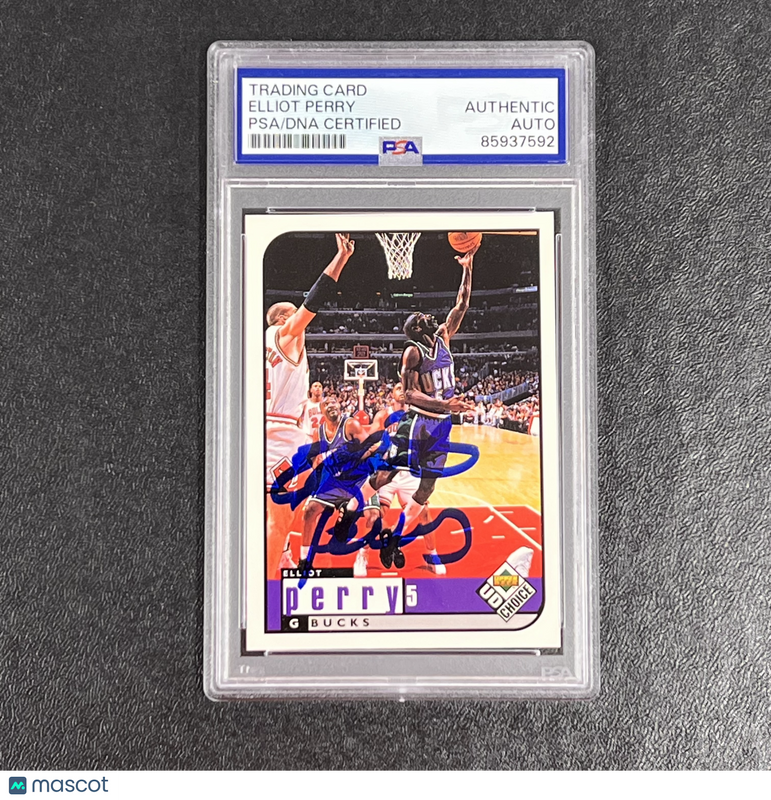 1998–99 Upper Deck Choice#82 Elliot Perry Signed Card Auto PSA Slabbed Bucks