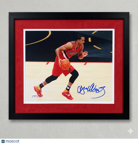 CJ McCollum Portland Trail Blazers Signed 11x14 Custom Framed Photo PSA
