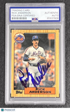 1987 Topps #594 Rick Anderson   Signed Card Auto PSA Slabbed Mets