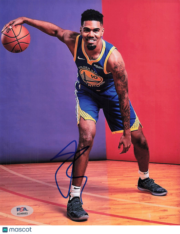 Jacob Evans Golden State Warriors Signed Basketball 8x10 Photo PSA