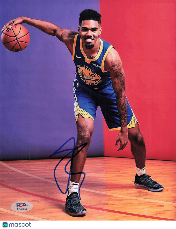 Jacob Evans Golden State Warriors Signed Basketball 8x10 Photo PSA