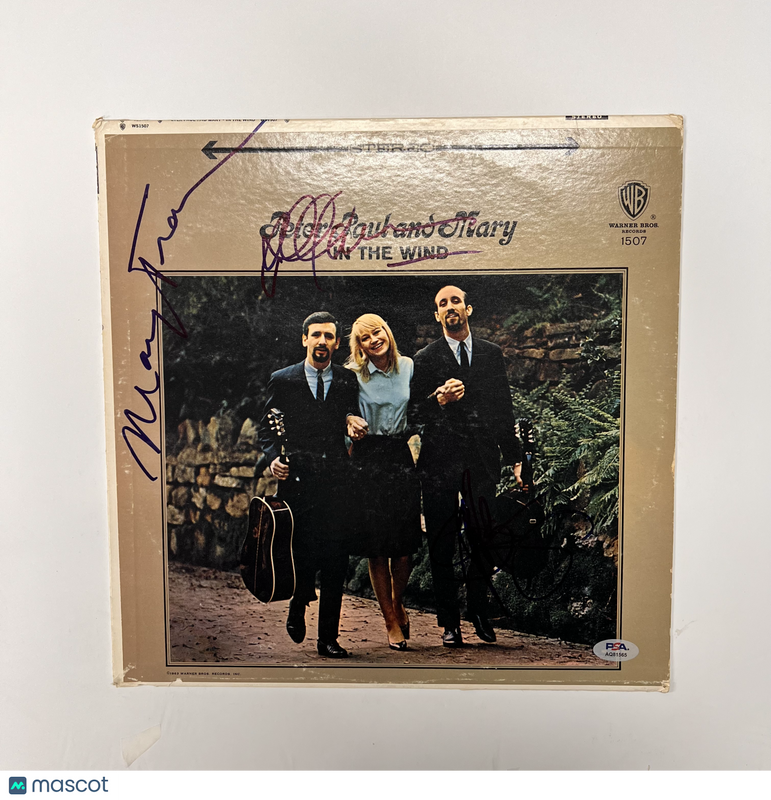 Paul Stookey, Mary Travers & Peter Yarrow Signed In the Wind Vinyl Album PSA