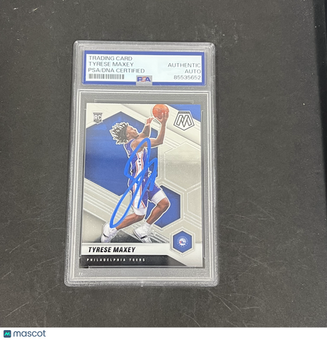 2021 Tryese Maxey 2020-21 Panini Mosaic Basketball#203 Signed Card PSA Autographed