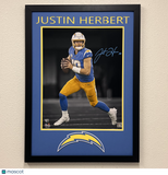 Justin Herbert Signed 16x20 Photo Custom Framed Fanatics Authentic Chargers