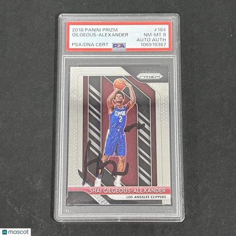 2018 Panini Prizm #184 Shai Gilgeous-Alexander signed card PSA 8 Auto A