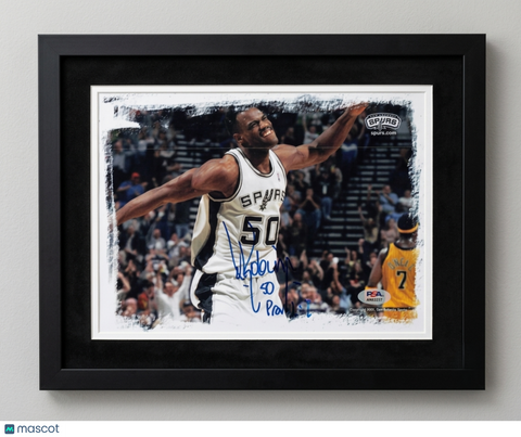 David Robinson San Antonio Spurs Signed Basketball 8x10 Custom Framed Photo PSA