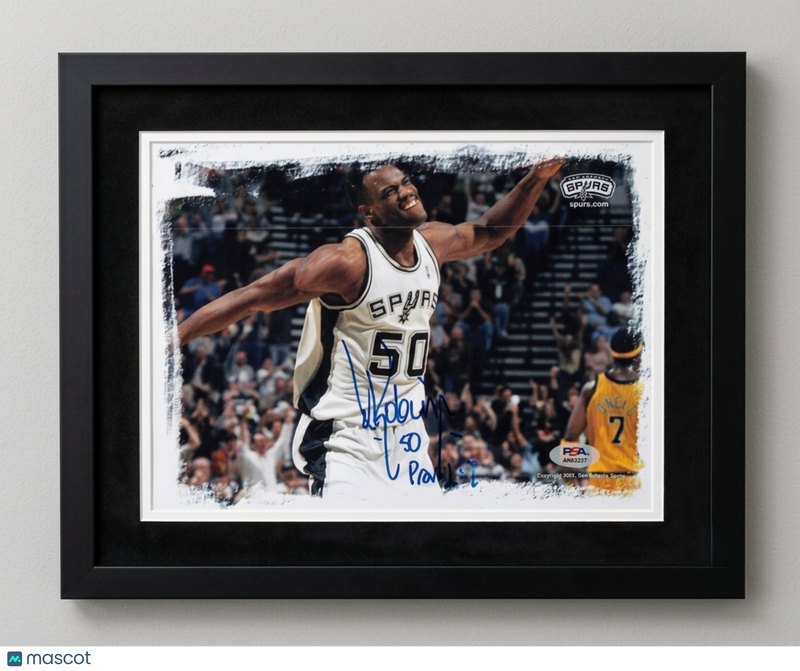 David Robinson San Antonio Spurs Signed Basketball 8x10 Custom Framed Photo PSA