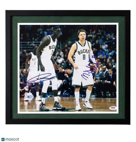 Matthew Dellavedova and Thon Maker Bucks Signed 11x14 Custom Framed Photo PSA