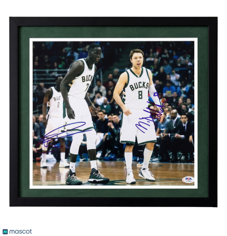 Matthew Dellavedova and Thon Maker Bucks Signed 11x14 Custom Framed Photo PSA