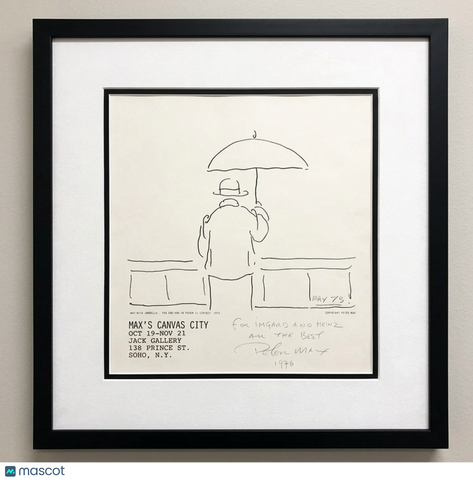Peter Max Signed 17x18.25 Photo Framed Display PSA Max's Canvas City