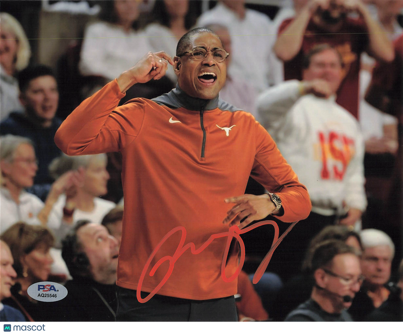 Rodney Terry Texas Longhorns Signed Basketball 8x10 Photo PSA