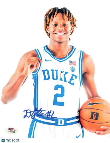 D.J. Steward Duke Blue Devils Signed Basketball 8x10 Photo PSA Auth