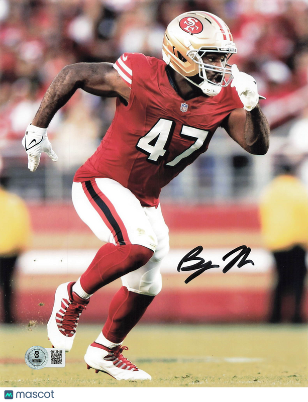 Bryce Huff Signed San Francisco 49ers Football 8x10 Photo BAS Autographed