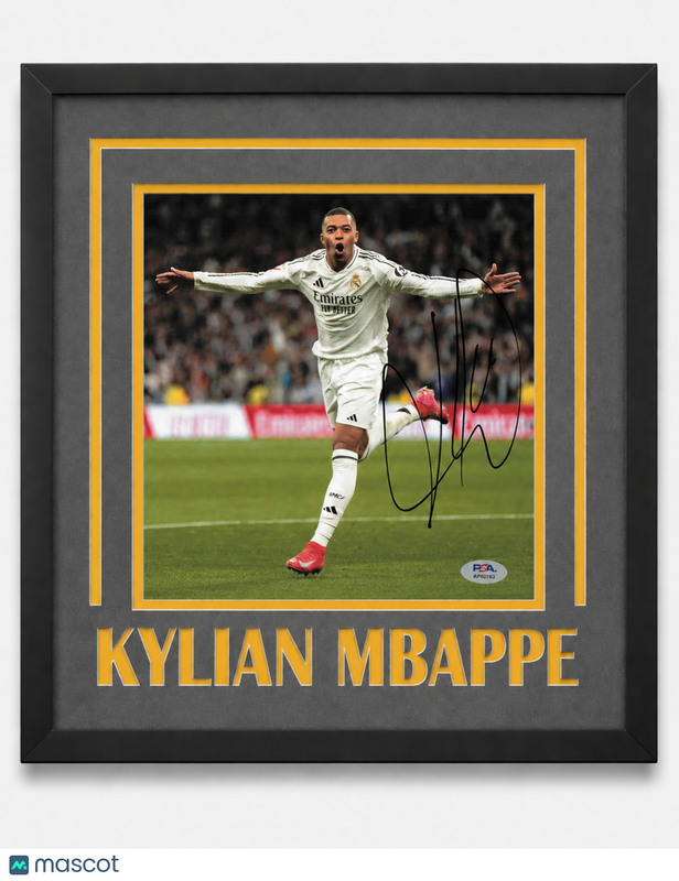 Kylian Mbappe Custom Framed Signed Real Madrid Photo PSA Autographed 14x16"