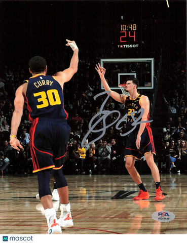 Quinten Post Golden State Warriors Signed Basketball 8x10 Photo PSA