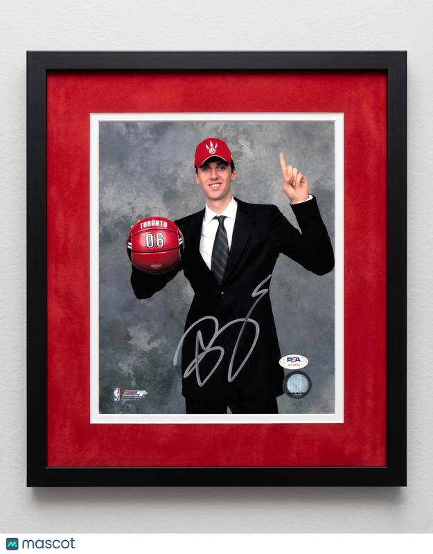 Andrea Bargnani Toronto Raptors Signed Basketball 8x10 Custom Framed Photo PSA