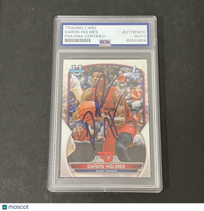 2023 Bowman University Chrome #83 Daron Holmes signed card PSA Dayton