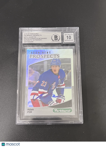 2019 Adam Fox Parkhurst Prominent Prospects#PP14 Signed Card BAS Auto 10 Autogra