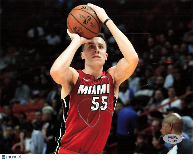 Duncan Robinson Miami Heat Signed Basketball 8x10 Photo PSA