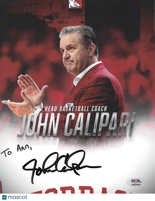 John Calipari Arkansas Razorbacks Signed Basketball 8x10 Photo PSA
