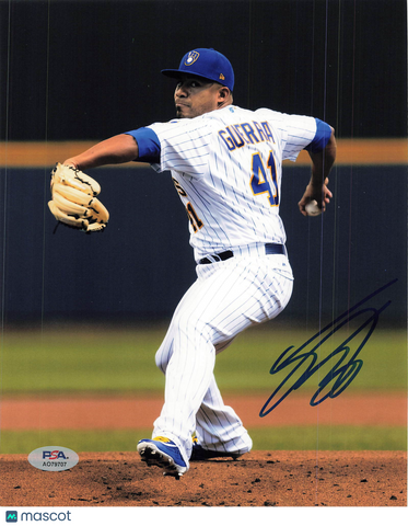 Junior Guerra Milwaukee Brewers Signed 8x10 Photo PSA
