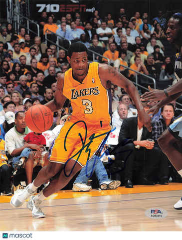 Devin Ebanks Los Angeles Lakers Signed Basketball 8x10 Photo PSA