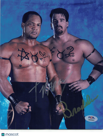 John “Bradshaw” Layfield & Ron Simmons Signed Wrestling 8x10 Photo PSA Auth