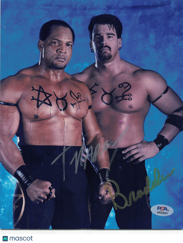 John “Bradshaw” Layfield & Ron Simmons Signed Wrestling 8x10 Photo PSA Auth