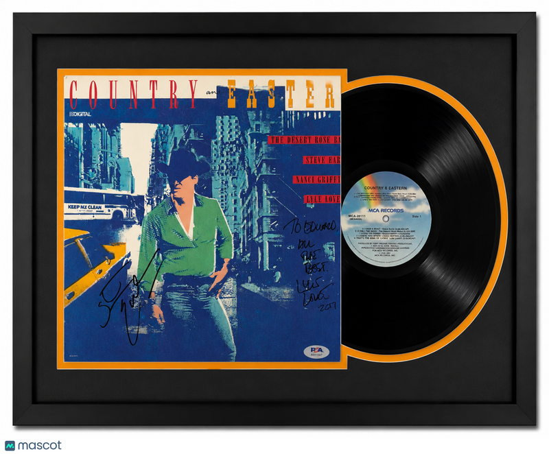 Steve Earle & Lyle Lovett Signed Country & Eastern Custom Framed Vinyl  PSA Auth