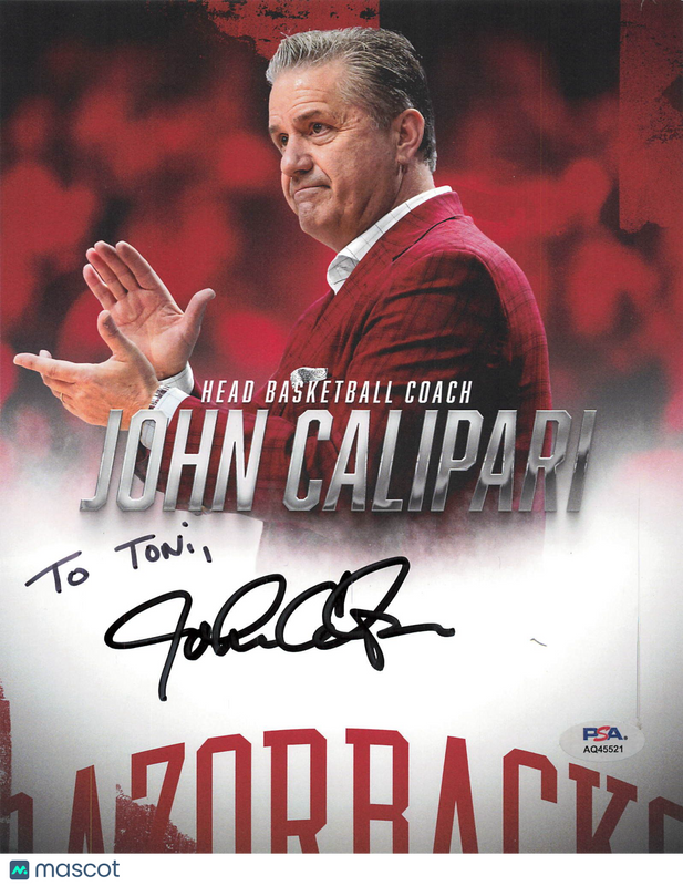 John Calipari Arkansas Razorbacks Signed Basketball 8x10 Photo PSA
