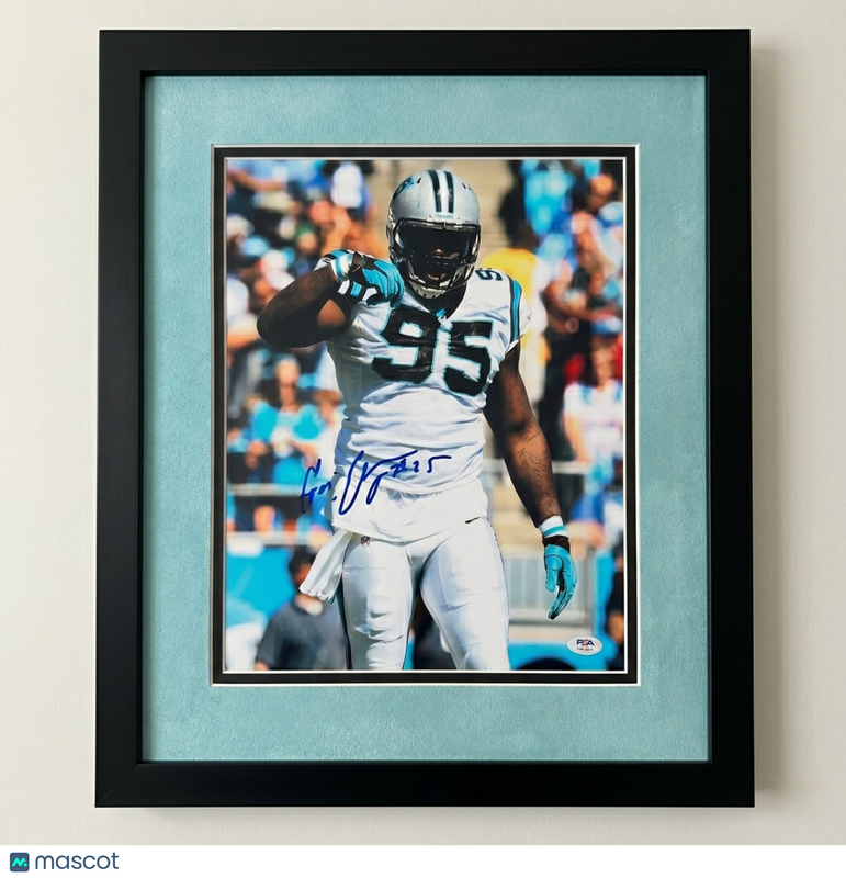 Charles Johnson Signed Carolina Panthers 11x14 Custom Framed Photo PSA Auto