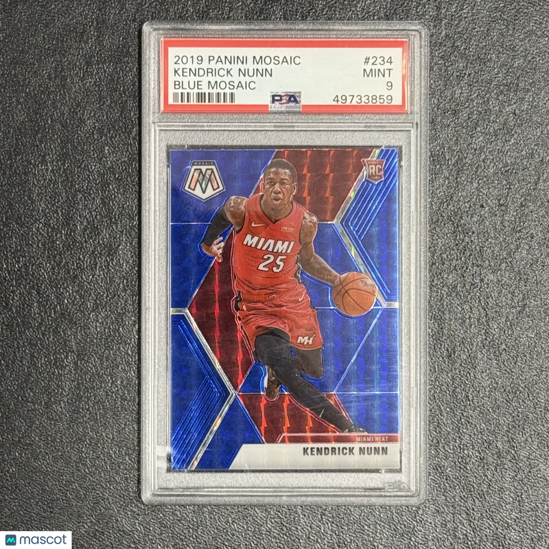 2019 Panini Mosaic Blue#234 Kendrick Nunn Signed Card PSA 9 Miami Heat