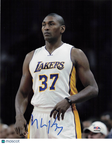 Ron Artest Los Angeles Lakers Signed Basketball 8x10 Photo PSA