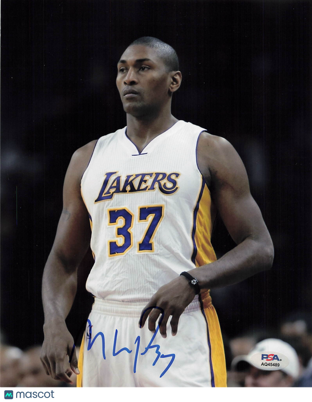 Ron Artest Los Angeles Lakers Signed Basketball 8x10 Photo PSA