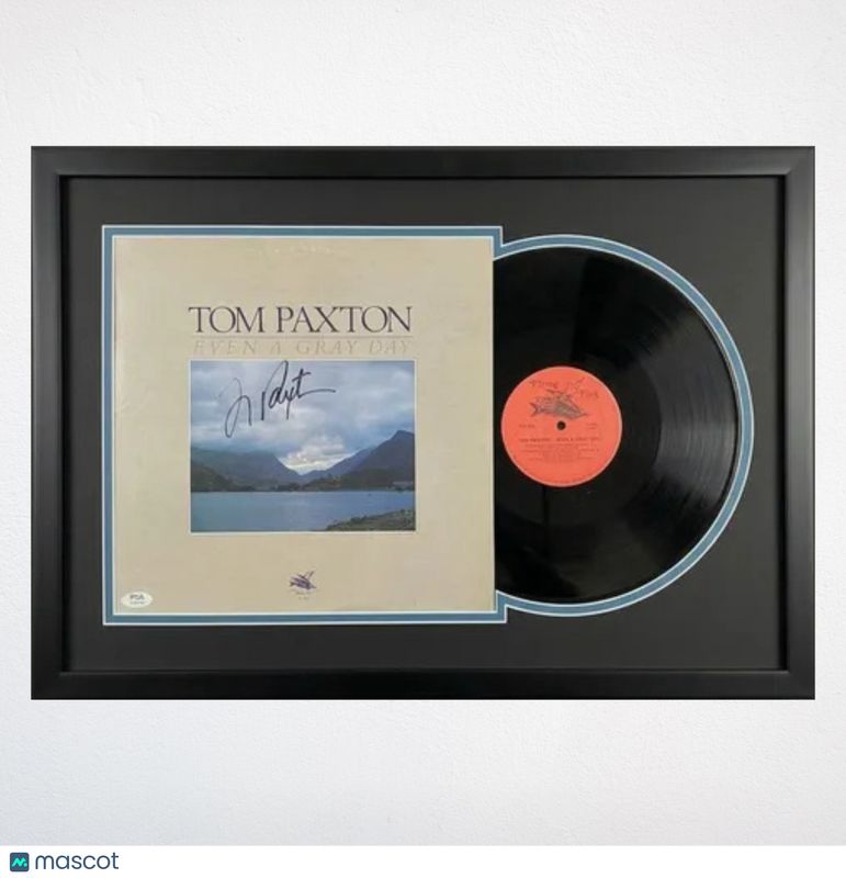 Tom Paxton Signed Even a Gray Day Custom Framed Vinyl PSA Album Autographed