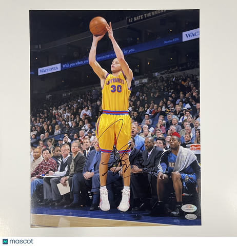 Stephen Curry Golden State Warriors Signed Basketball 11x14 Photo PSA