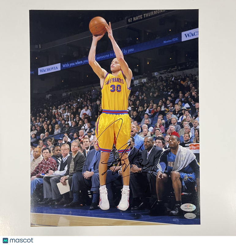 Stephen Curry Golden State Warriors Signed Basketball 11x14 Photo PSA