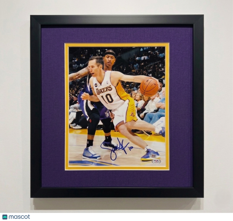 Steve Nash Los Angeles Lakers Signed Basketball 11x14 Custom Framed Photo PSA