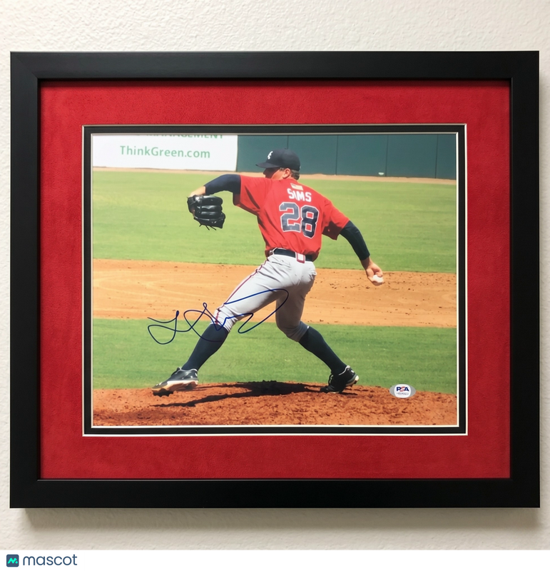 Lucas Sims Gwinnett Braves Signed 11x14 Custom Framed Photo PSA