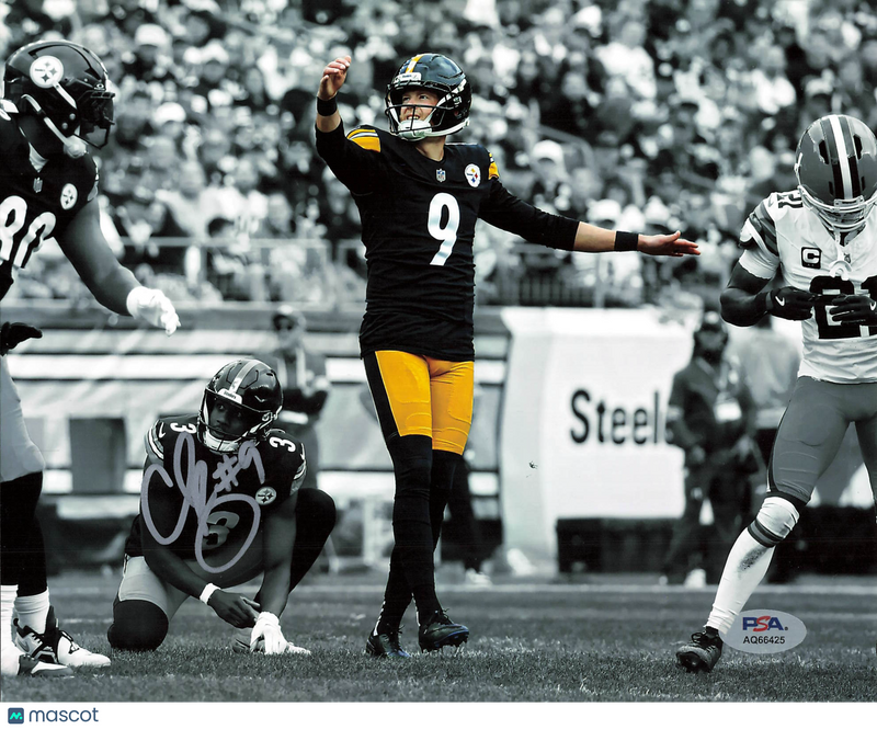 Chris Boswell Signed Pittsburgh Steelers Football 8x10 Photo PSA Autographed
