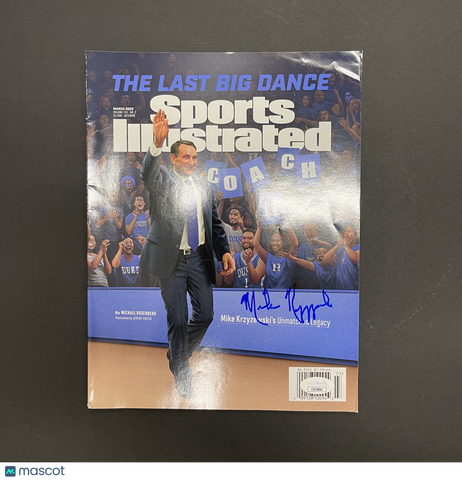 Mike Krzyzewsk Duke Blue Devils Signed Basketball 8x10 Photo JSA
