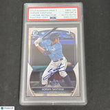 2023 Bowman Draft #BDC130 Adrian Santana Chrome Refractor signed card PSA 8 Auto