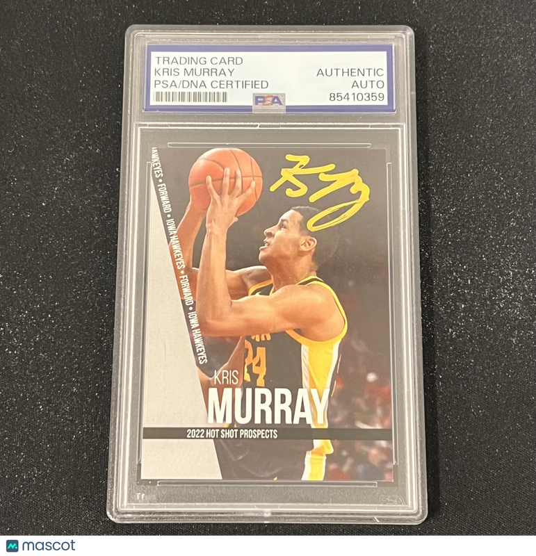 2022 Hot Shot Prospects Kris Murray Signed Card Auto PSA Slabbed Hawkeyes