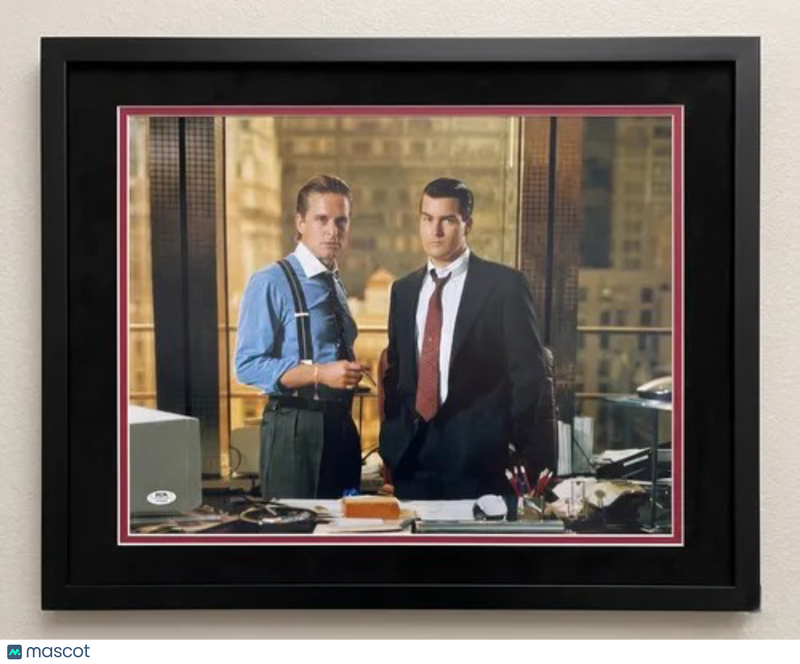 Charlie Sheen Signed Wall Street 16x20 Custom Framed Photo PSA Autographed