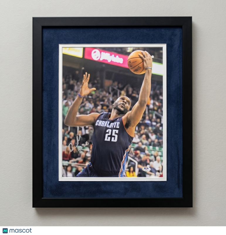 Al Jefferson Charlotte Bobcats Signed Basketball 11x14 Custom Framed Photo PSA
